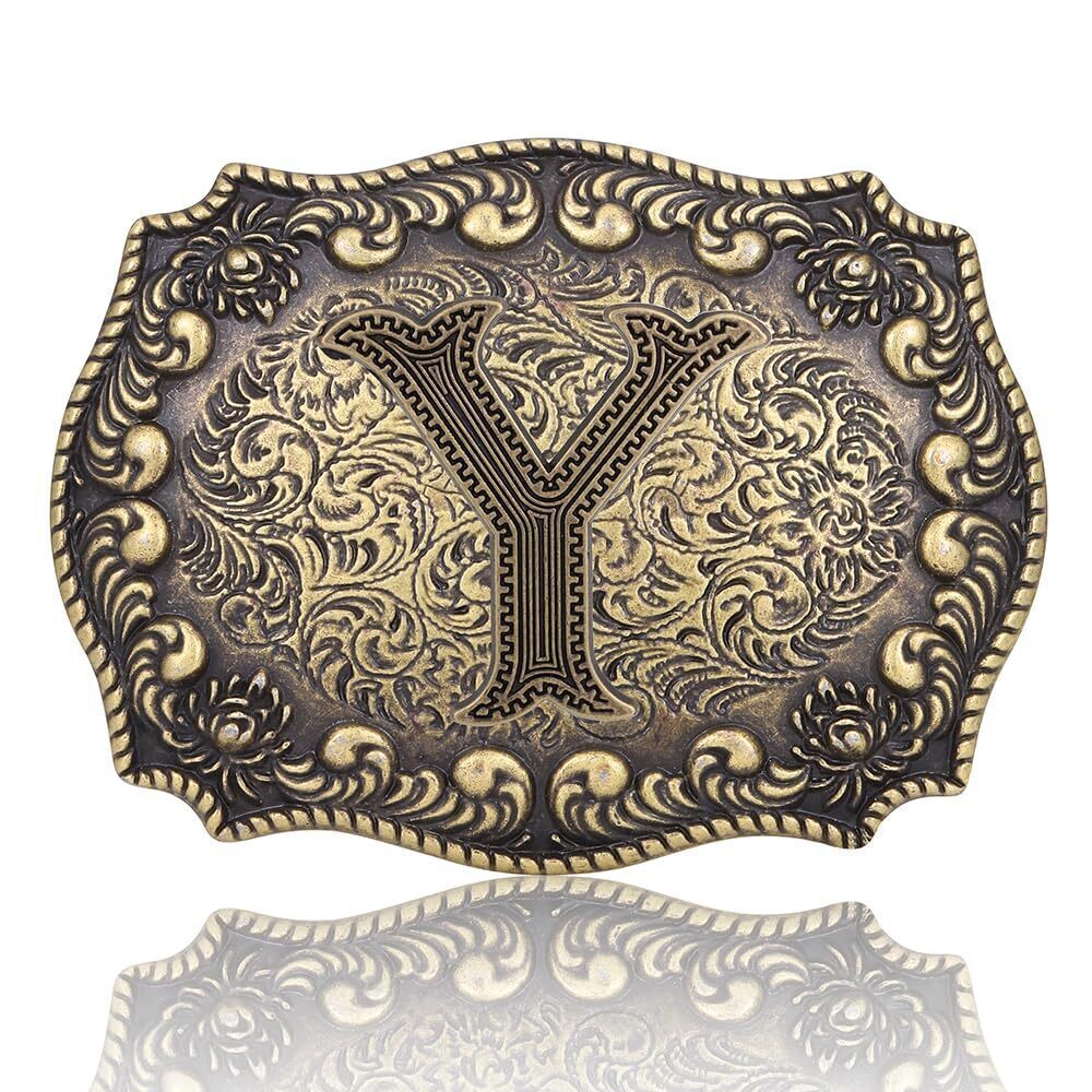 7598 Belt Buckles Western Cowboy Initial Letters ABCDJMR Texas Rodeo Belt